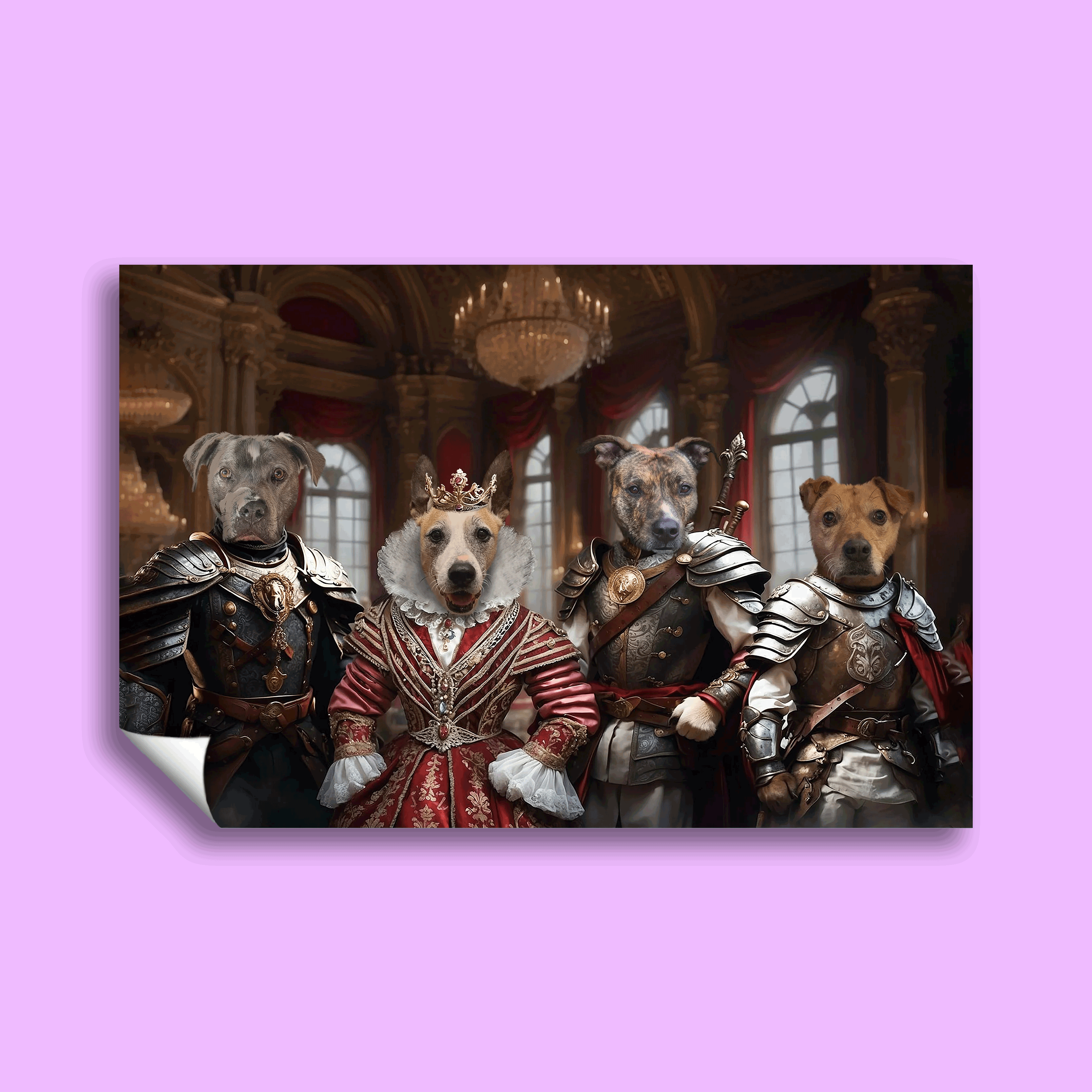 Royal Guardians – Multi-Pet Medieval Portrait